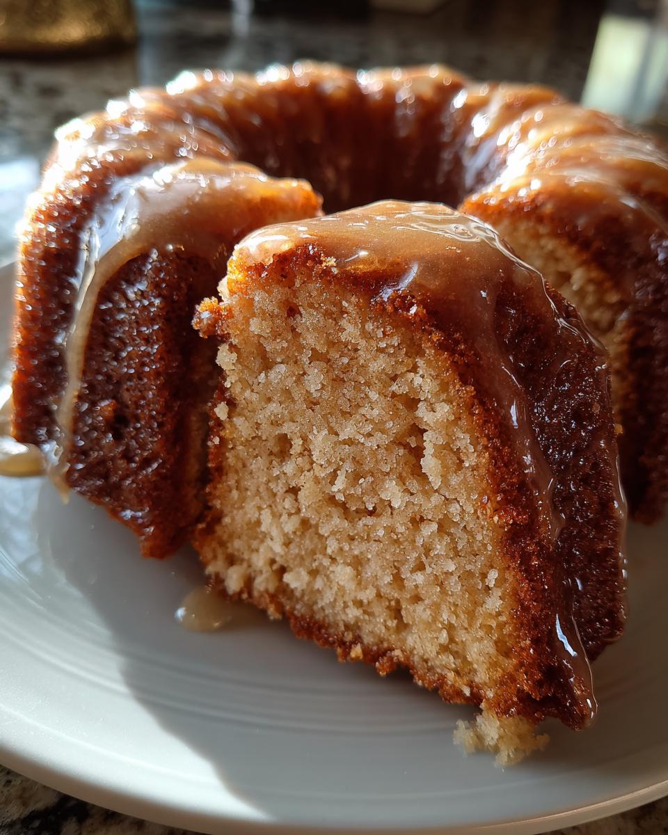 apple cider bundt cake with honey glaze - detail 2