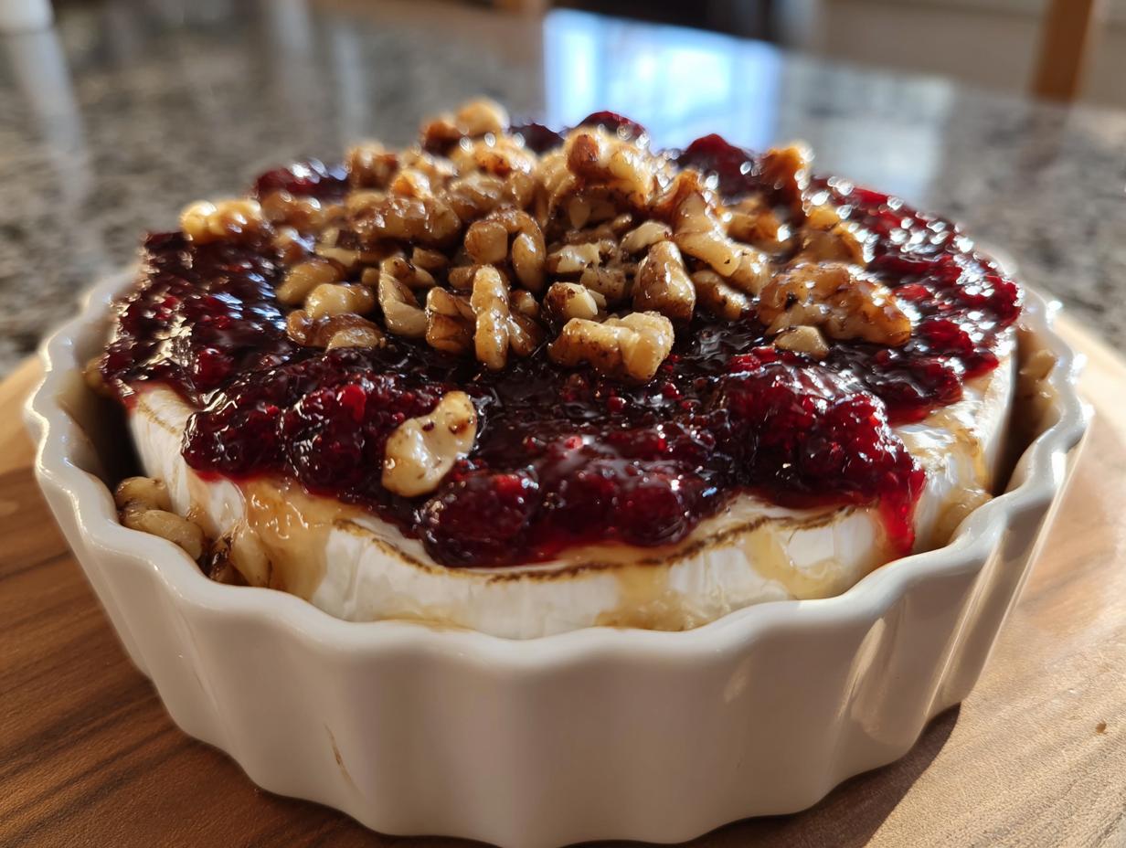 Disgustingly Easy Baked Brie with Jam in Just 7 Minutes