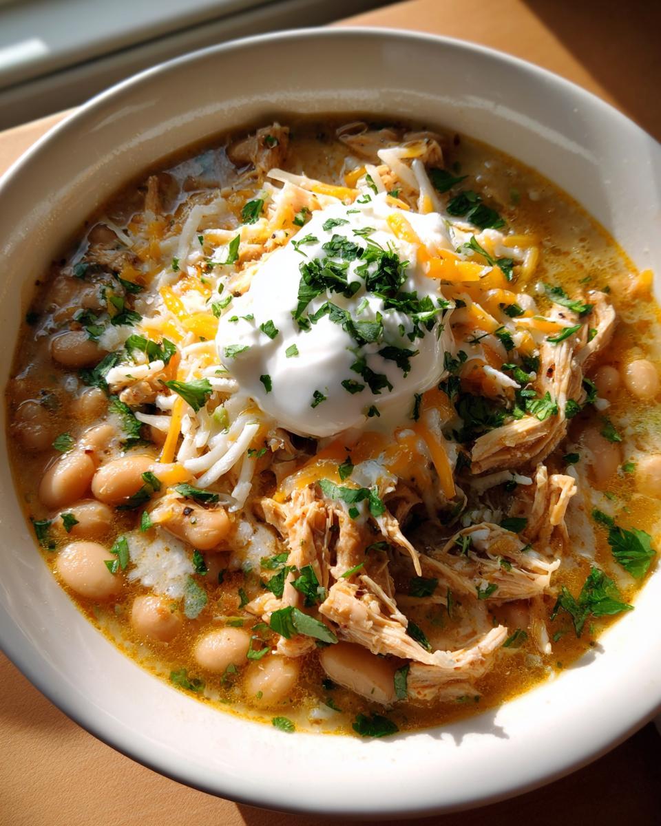 creamy white chicken chili - detail 1