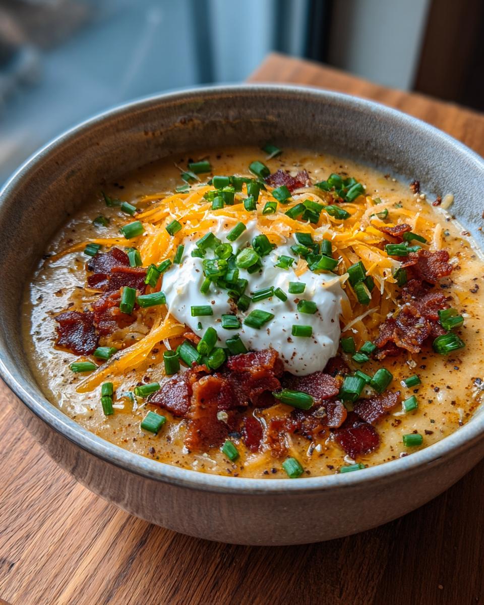 loaded baked potato soup - detail 2