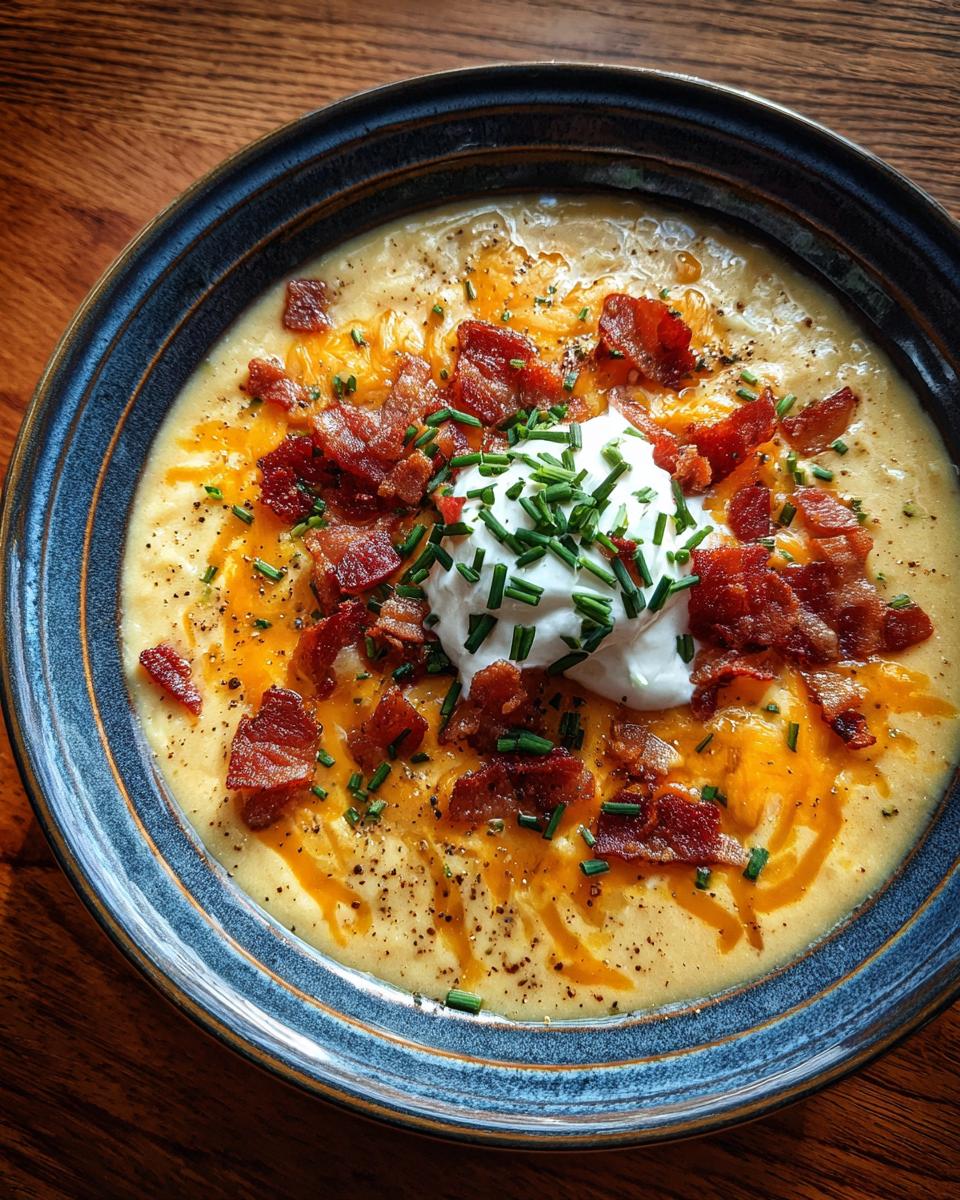 potato soup with sharp cheddar and sour cream - detail 3