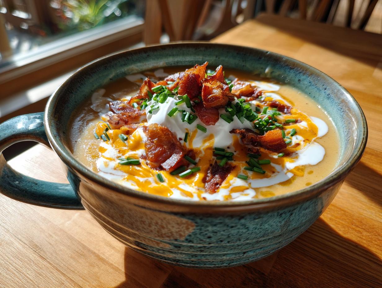 Unbelievable Potato Soup With Sharp Cheddar & Sour Cream