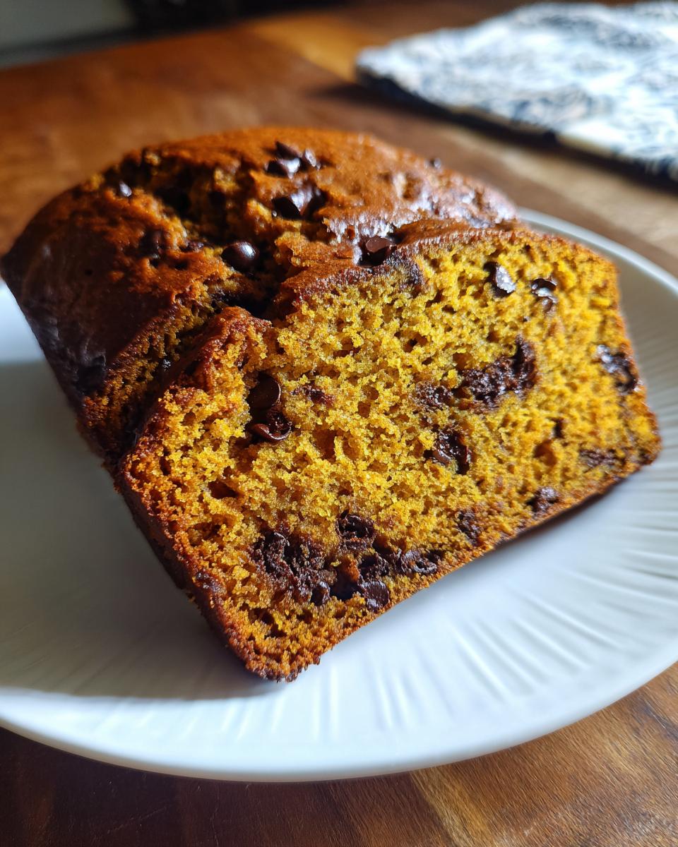 pumpkin chocolate chip bread - detail 1