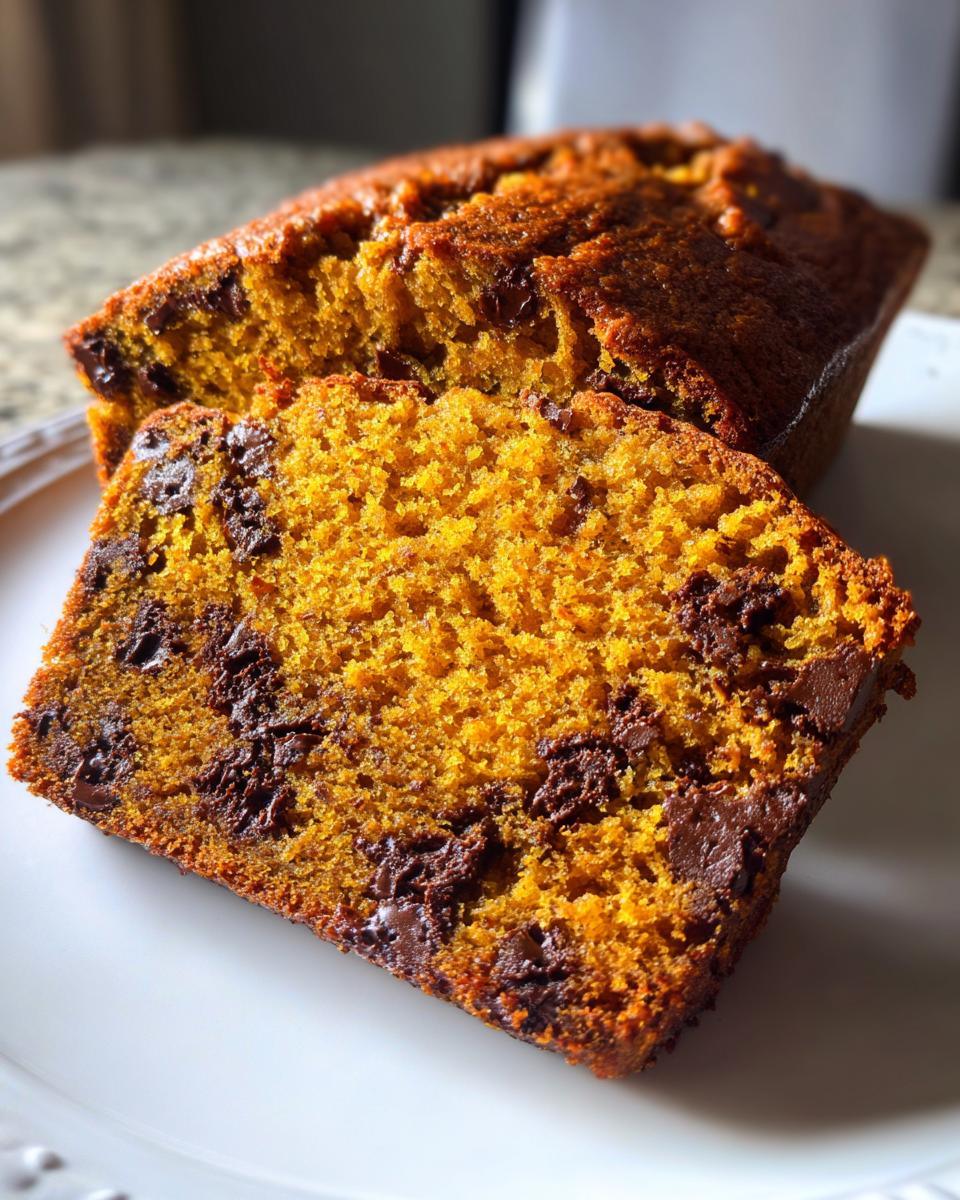 pumpkin chocolate chip bread - detail 2