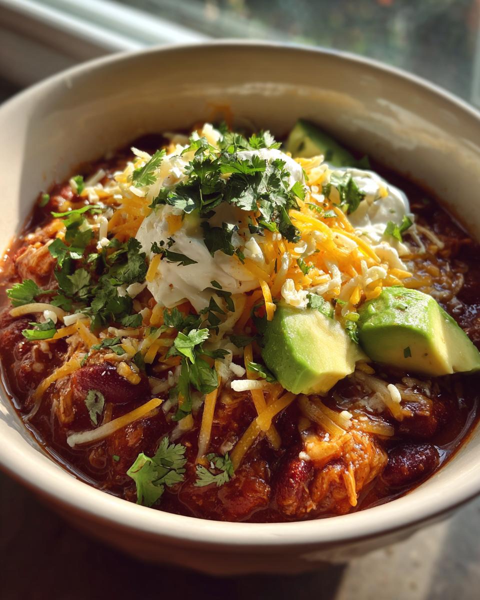 slow cooker chicken chili - detail 2